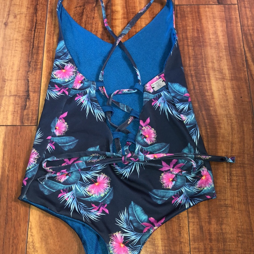Nawahinelole Blue Hibiscus one-piece